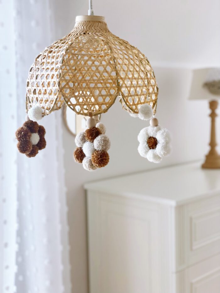 Lampa wisząca bambusowa Pompon Flower