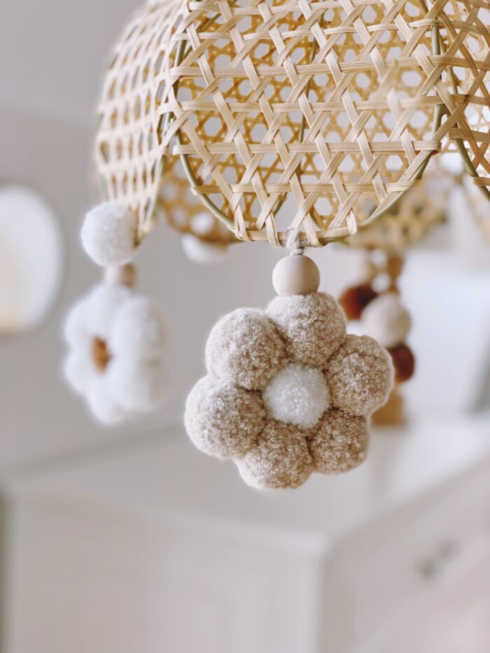 Lampa wisząca bambusowa Pompon Flower